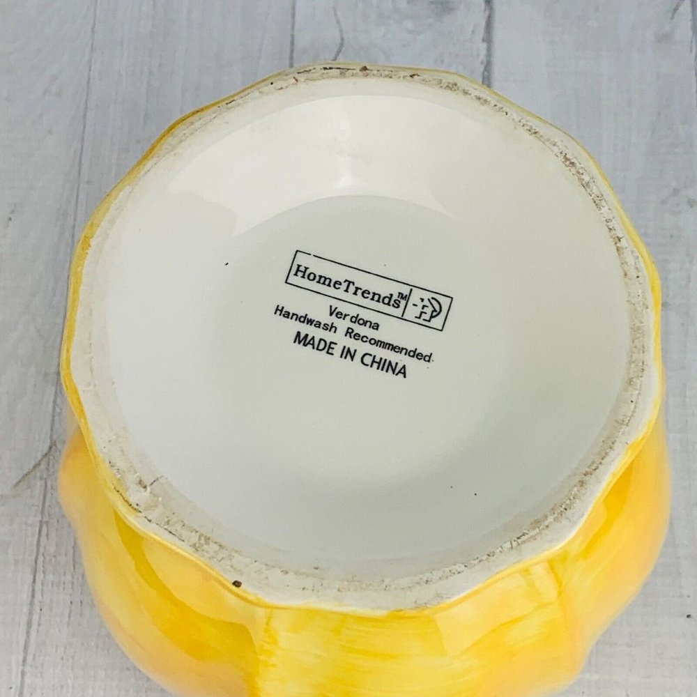 Gibson Verdona HERITAGE PARK Green Scroll Yellow Stoneware 11" Lidded Canister - Picture 8 of 10